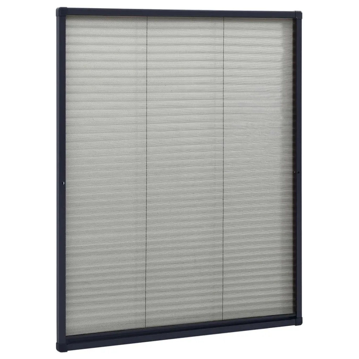 Anthrazitfarbenes Aluminium Insektenschutz-Plissee für Fenster, 60x80cm. Faltbares schwarzes Fiberglas-Netz.