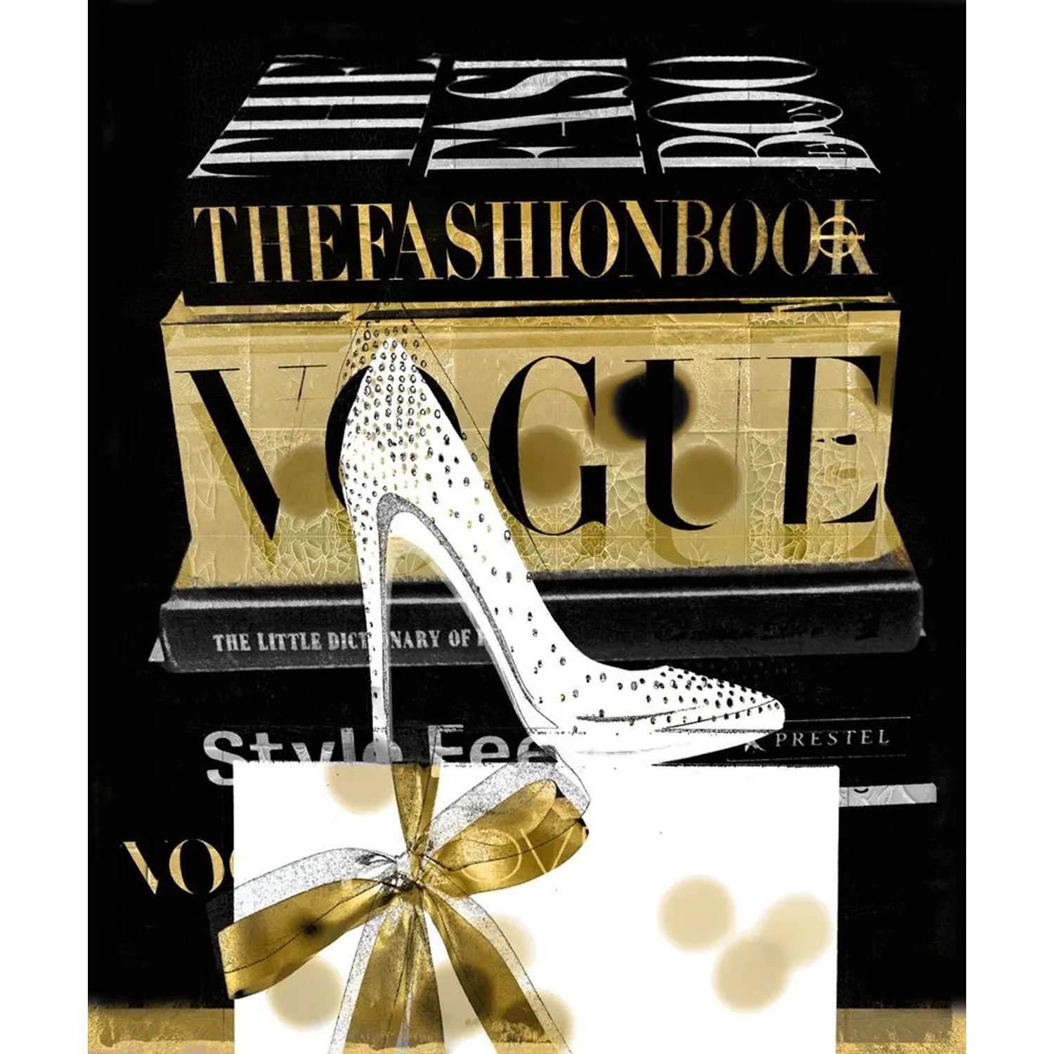 Art Universe Glasbilder Fashion Books mit Highheel I 60 x 80 cm