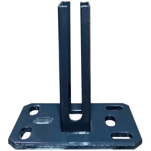 Doppelstabzaun ECO Fußplatte 6-Loch kurz, anthrazitfarben für Zaunbau.