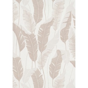 Beige Vliestapete Melissa Arwen von Erismann mit Blätter-Motiv für Wohnräume.