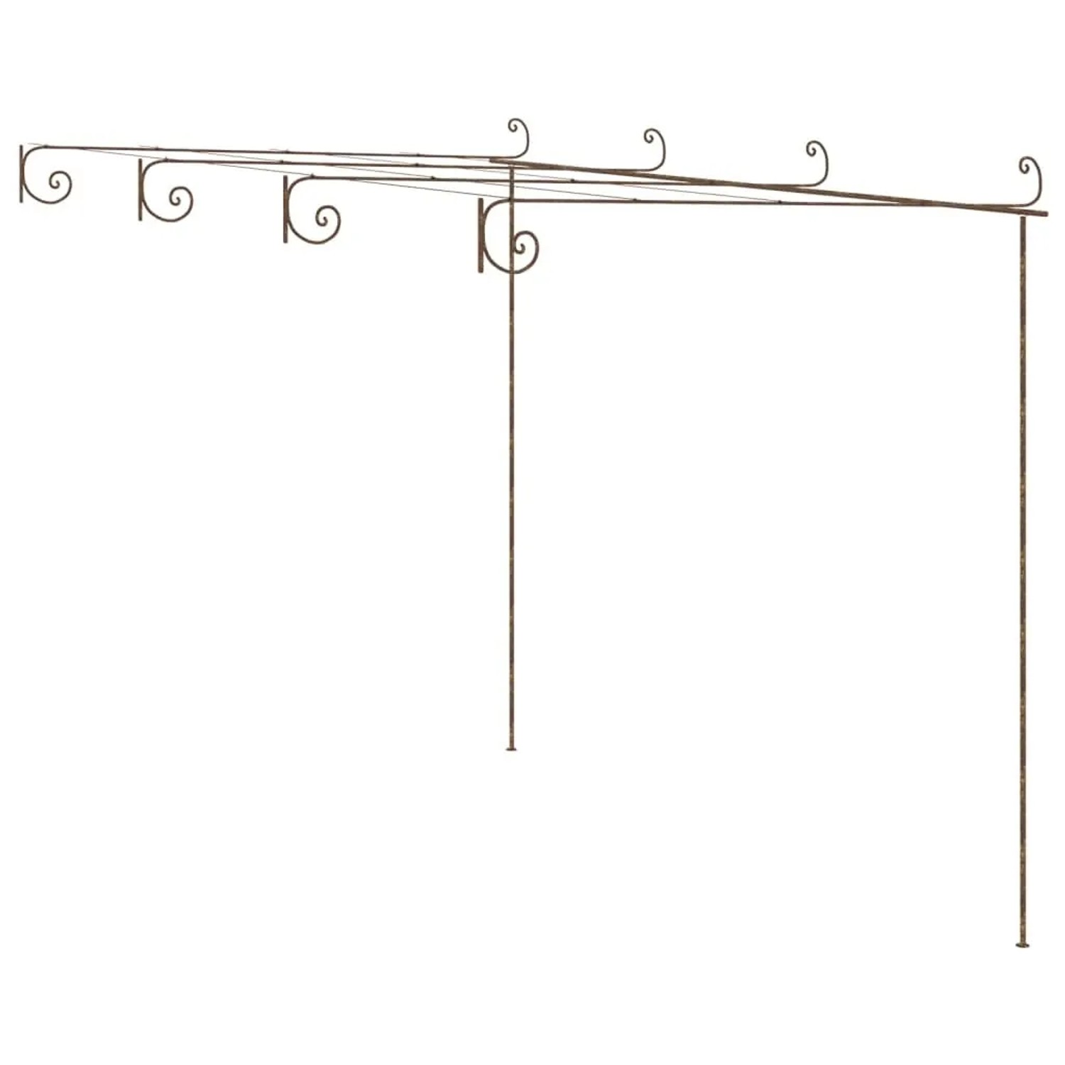 DELUKE Pergola Aus Eisen RITTO 4x3x2,5m Antik-Braun Rankhilfe Pergola Aus Metall Bausatz Freistehend Sonnenschutz Garten...