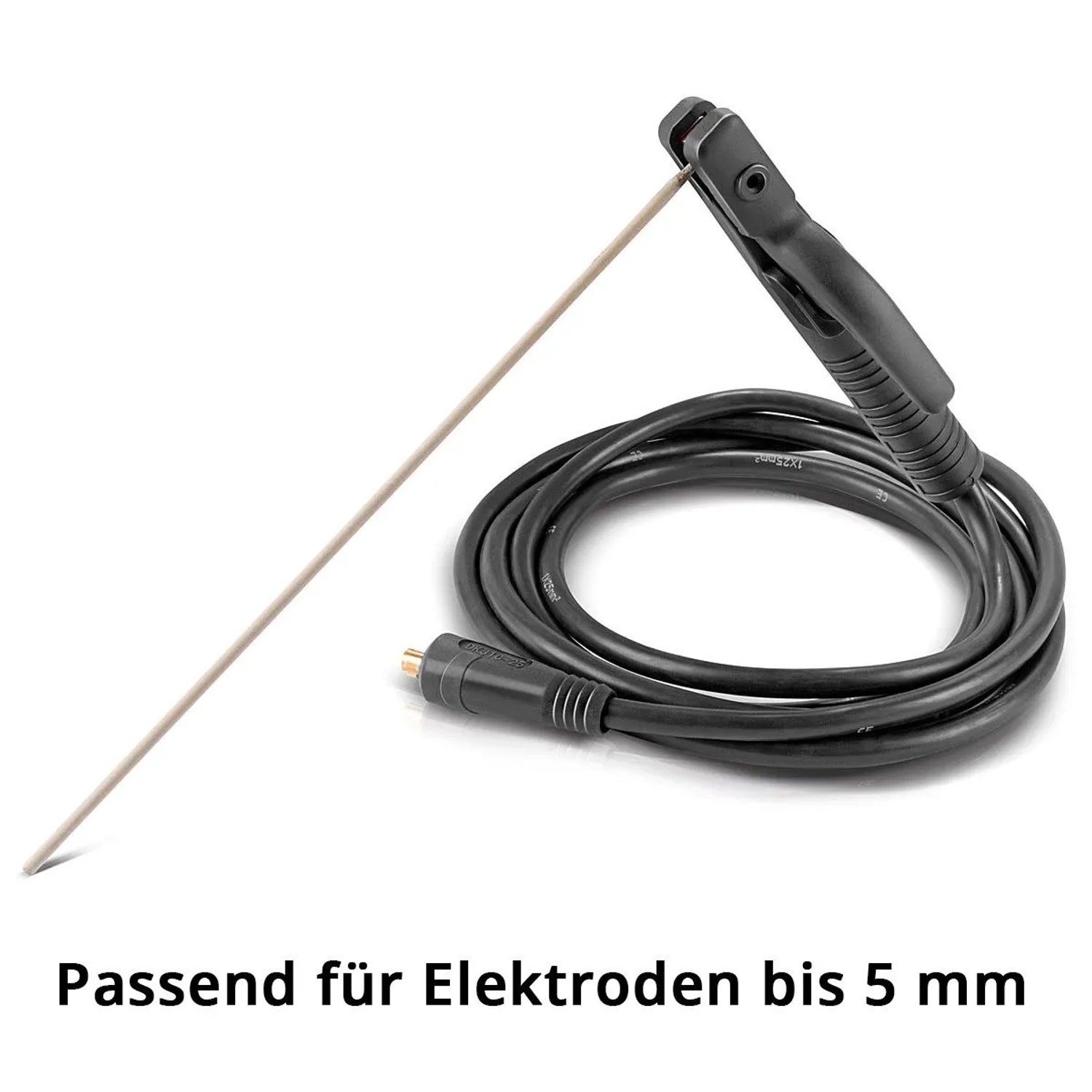 STAHLWERK MMA ARC Elektrodenhalter mit Elektrode (bis 5mm), 8m Schweißkabel, 9mm Dorn. Zubehör Schweißgeräte.
