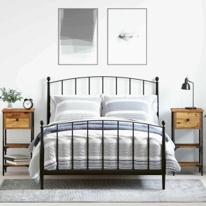 vidaXL Nachttisch 2 Stk Altholz 34 x 36 x 70 cm Schichtholz und Metall 871237