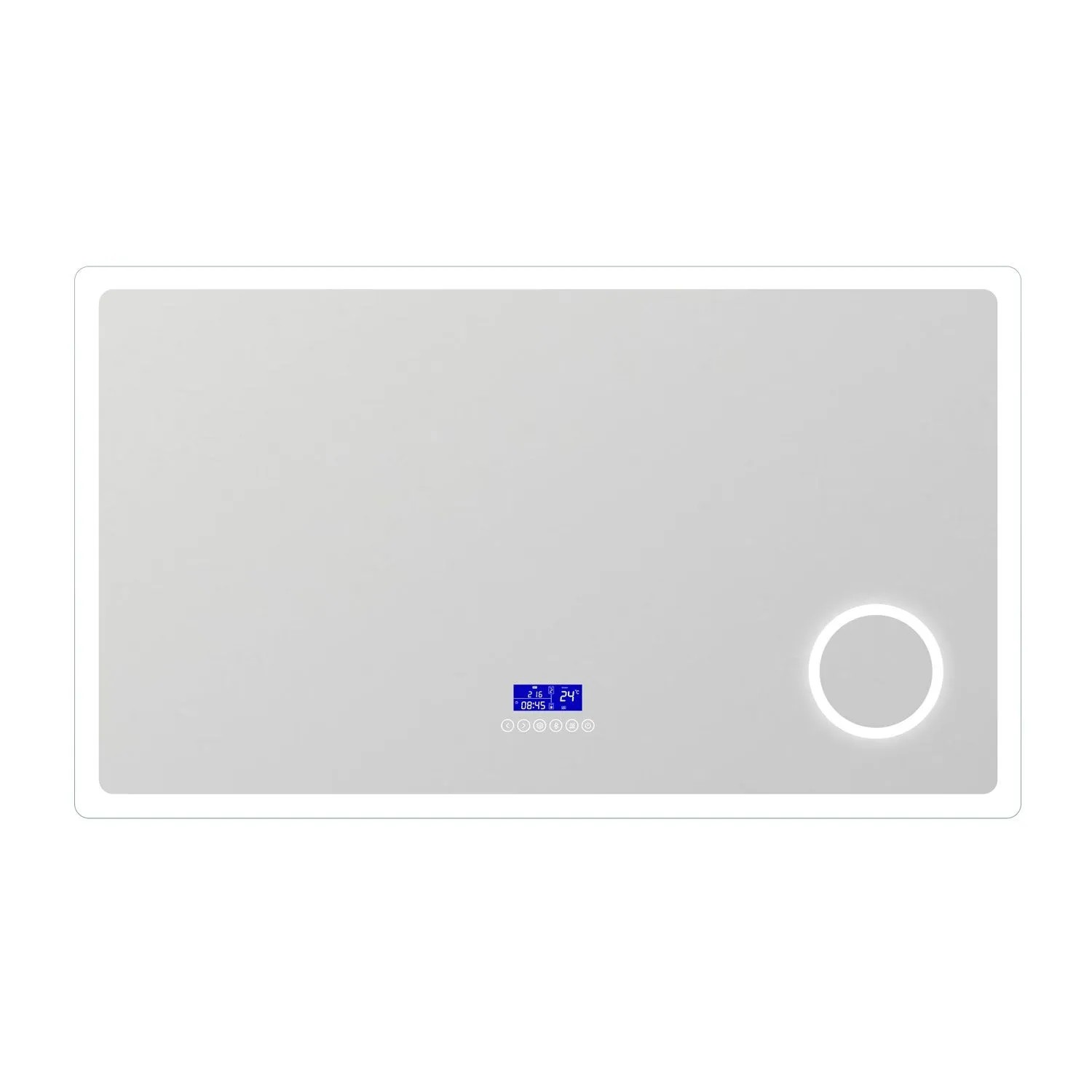 Duschparadies Badspiegel mit Beleuchtung 140x80cm LED Spiegel mit Bluetooth-Anzeige Lupe Touch Beschlagfrei
