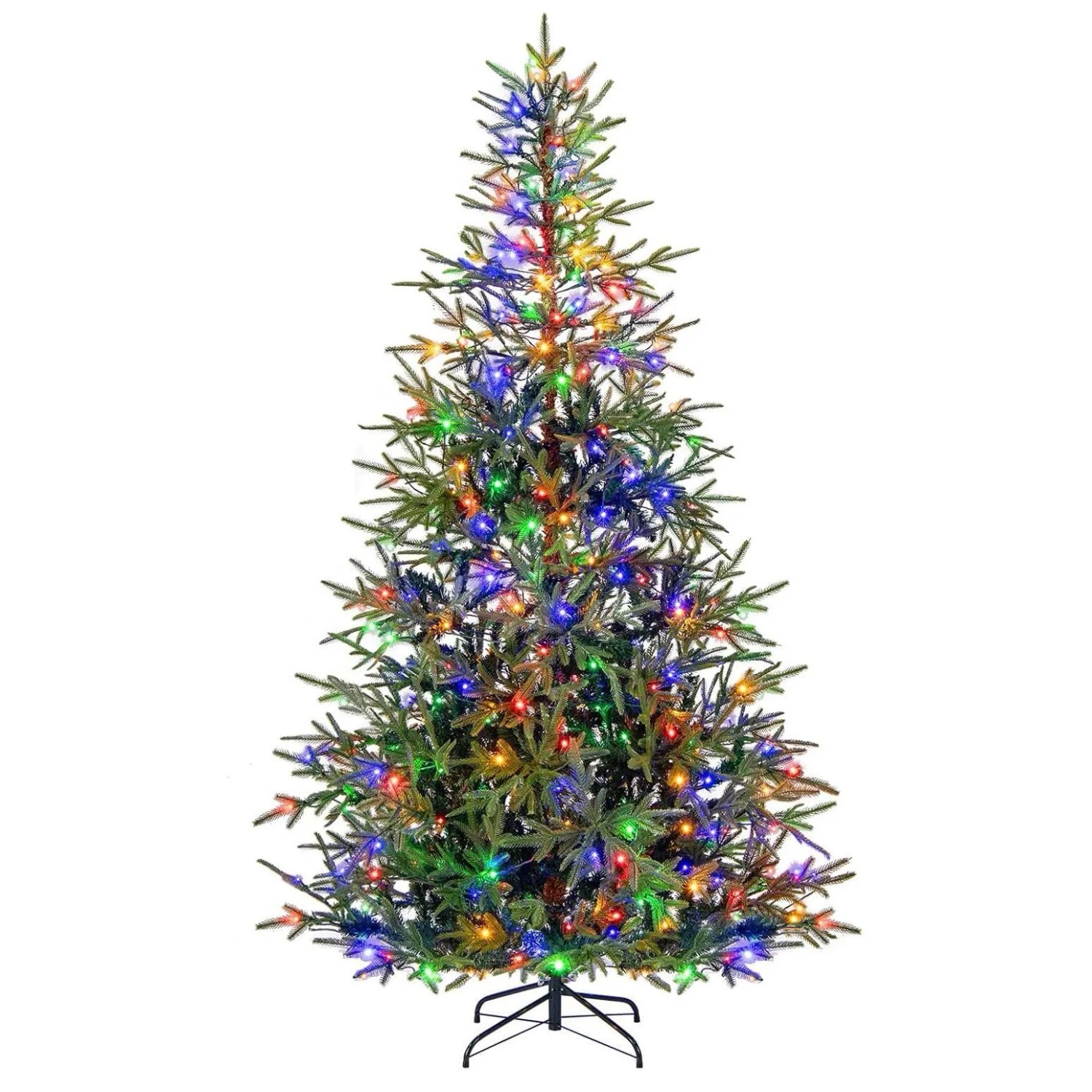 Costway Weihnachtsbaum mit Beleuchtung 678 Pe Zweigen Grün 210 cm