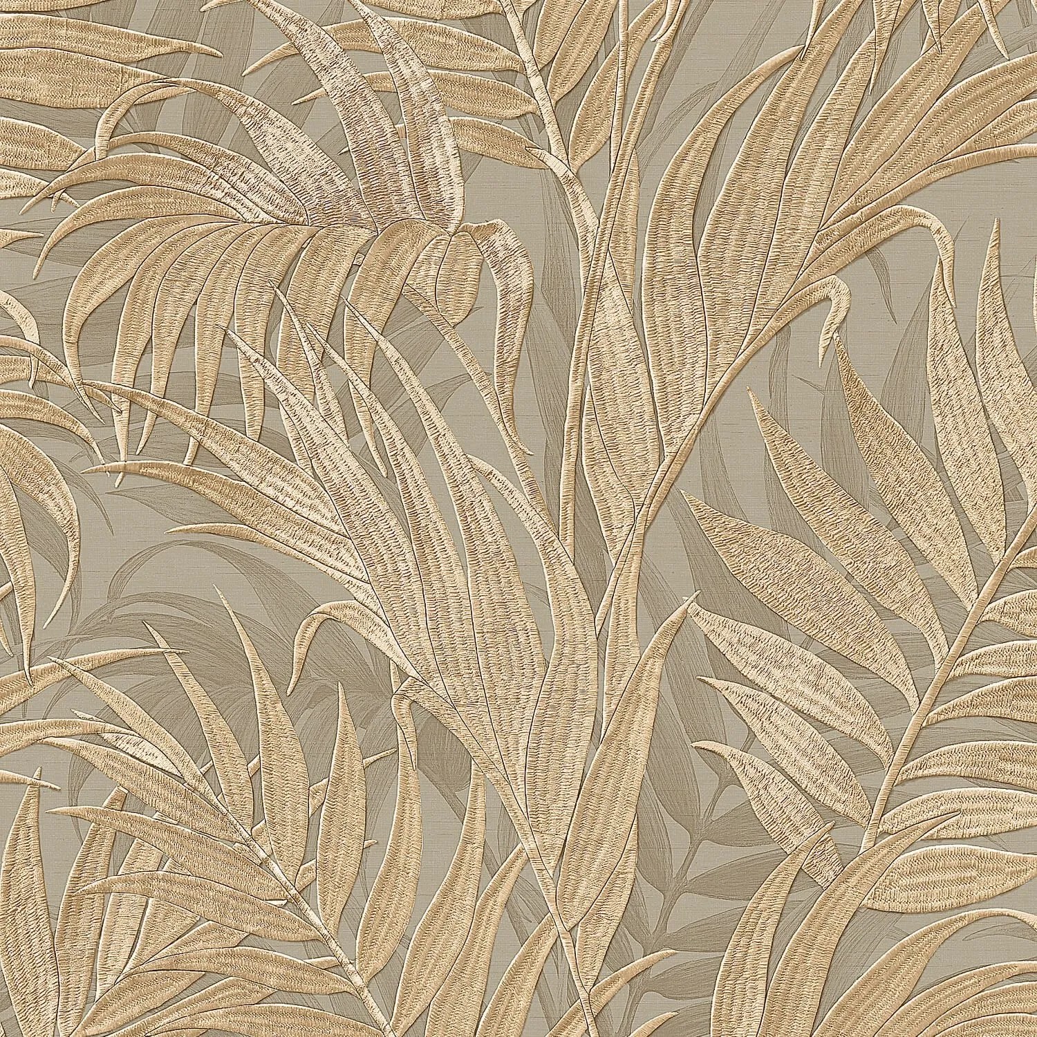 PROFHOME Gr322105-Di Florale Tapete Oliv Gold Perl-Beige Taupe 0,53 m x 10,05 m  5,33 m2