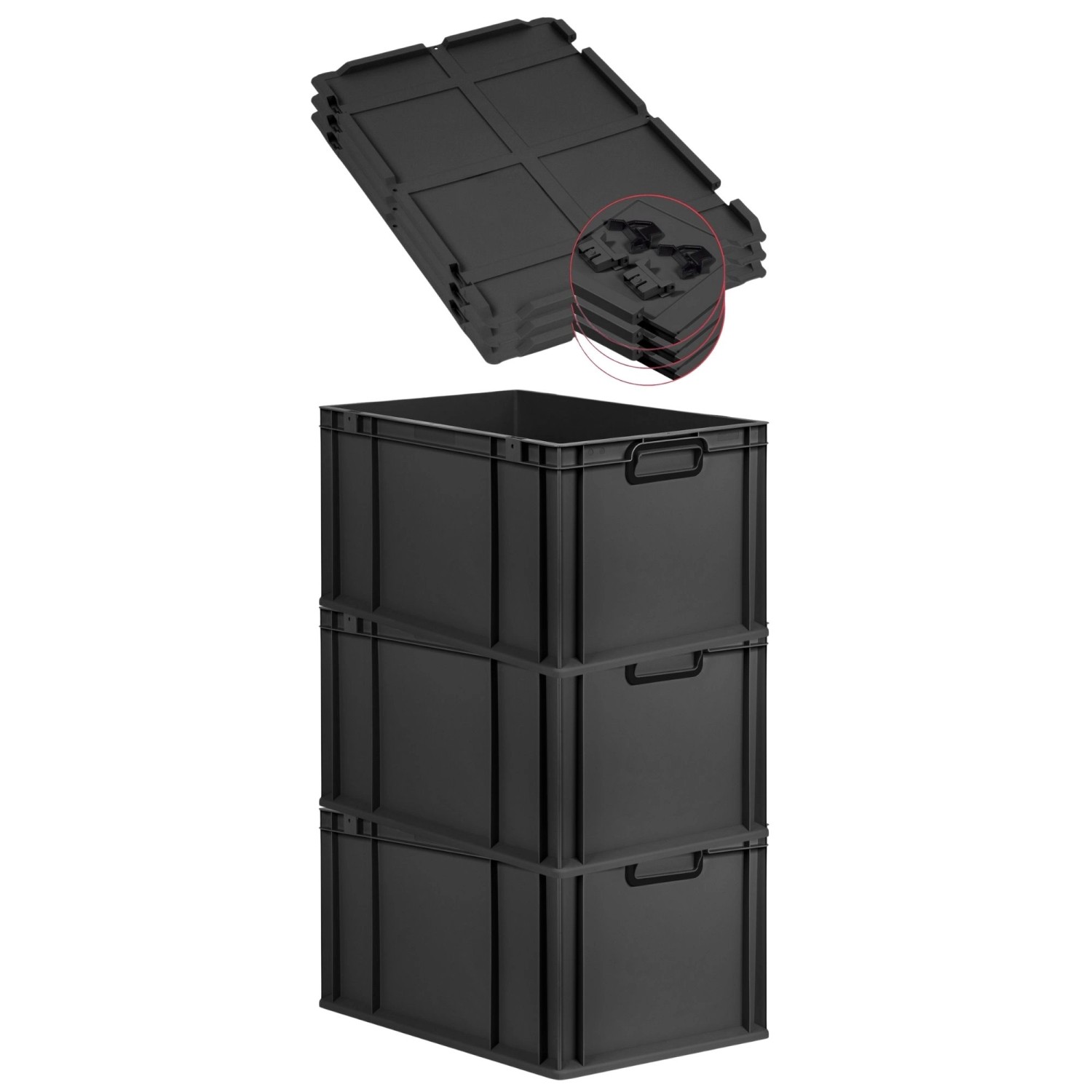 PROREGAL SuperSparSet 3x Eurobox Nextgen Color Mit Scharnierdeckel HxBxT 32 günstig online kaufen