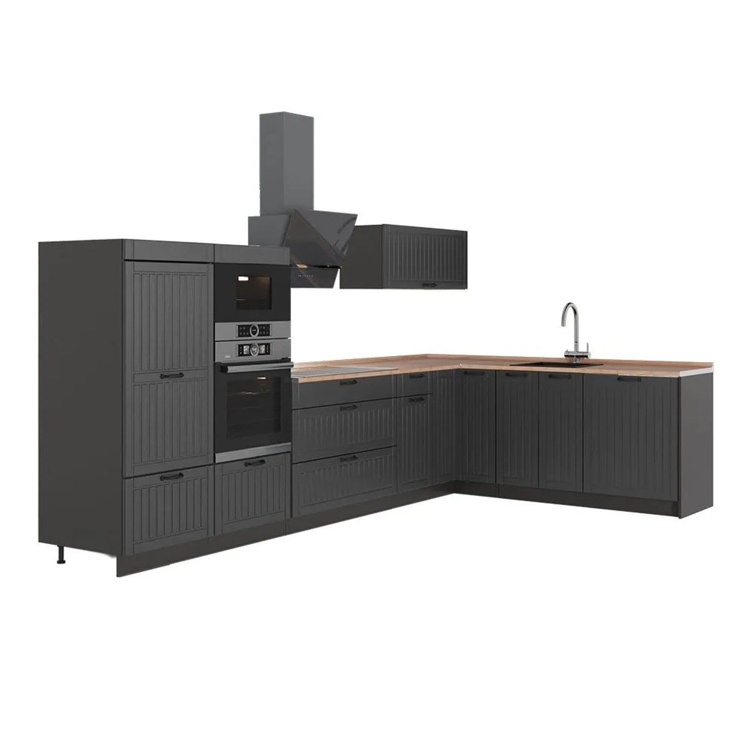 Vicco Eckküche Fame-Line Dunkelgrau/Anthrazit 347 x 154 AP Eiche Art Nr 63562