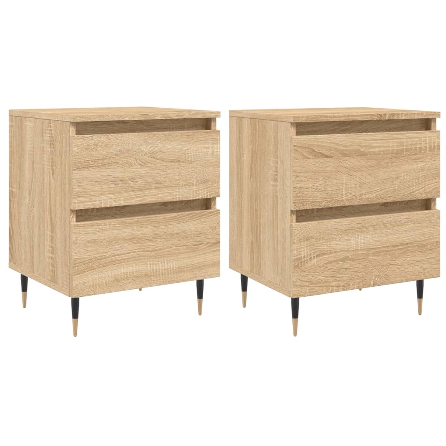 vidaXL Nachttische 2 Stk Sonoma-Eiche 40x35x50 cm Holzwerkstoff Modell 12 günstig online kaufen