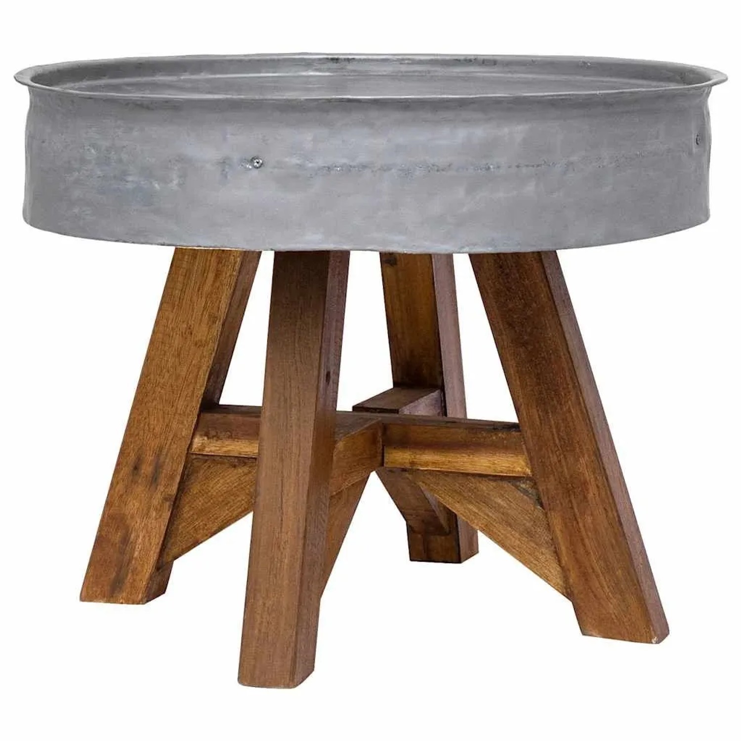 vidaXL Couchtisch Gemischtes Altholz 60x45 cm Silbern 244511