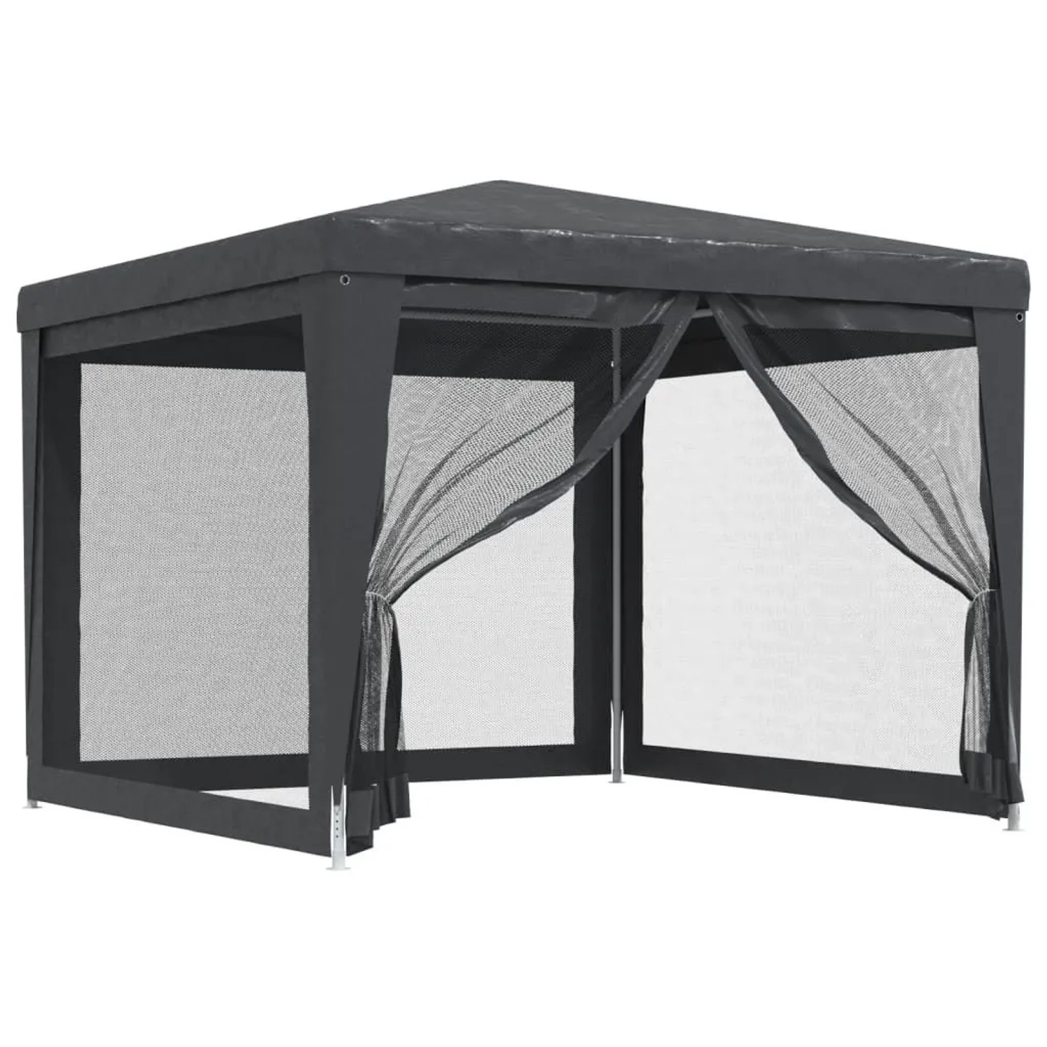 Furnicato Partyzelt Mit 4 Mesh-seitenwänden Anthrazit 3x3 M Hdpe
