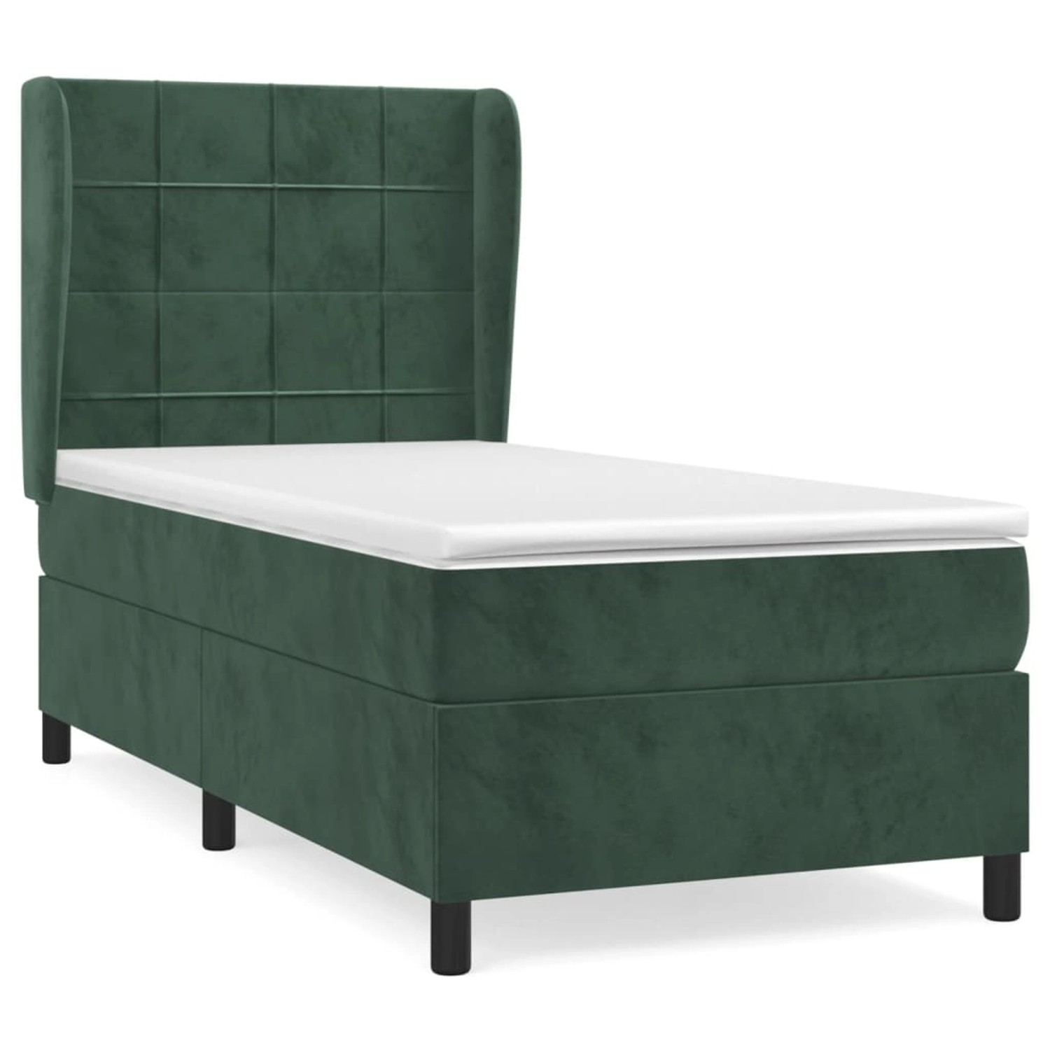 vidaXL Boxspringbett mit Matratze Dunkelgrün 90x200 cm Samt 3129192 günstig online kaufen