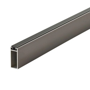 SOTECH NANO Schrankrohr, Aluminium, Titanoptik, rechteckig, mit schwarzer Gummiauflage. Ideal für Garderoben & Caravan.
