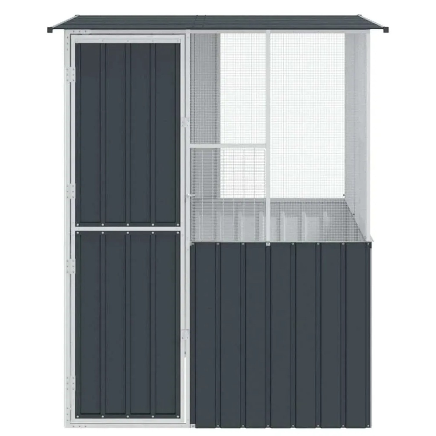vidaXL Vogelkäfig Anthrazit 154 x 154 x 200 cm Verzinkter Stahl 3325168_5