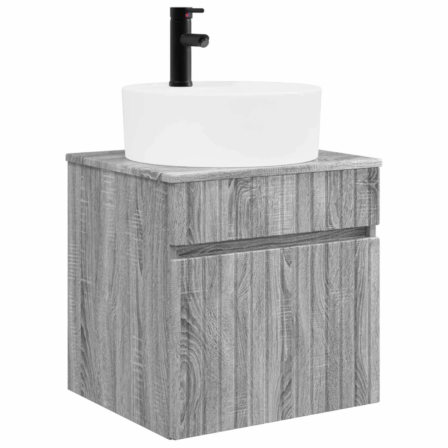 vidaXL Wandmontierte Waschbecken-Vanität Sonoma-Grau 49 x 44,5 x 65 cm 890598
