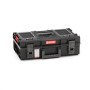 Schwarzer PROREGAL QBRICK Werkzeugkasten mit transparentem Deckel, 15,5 Liter Volumen.