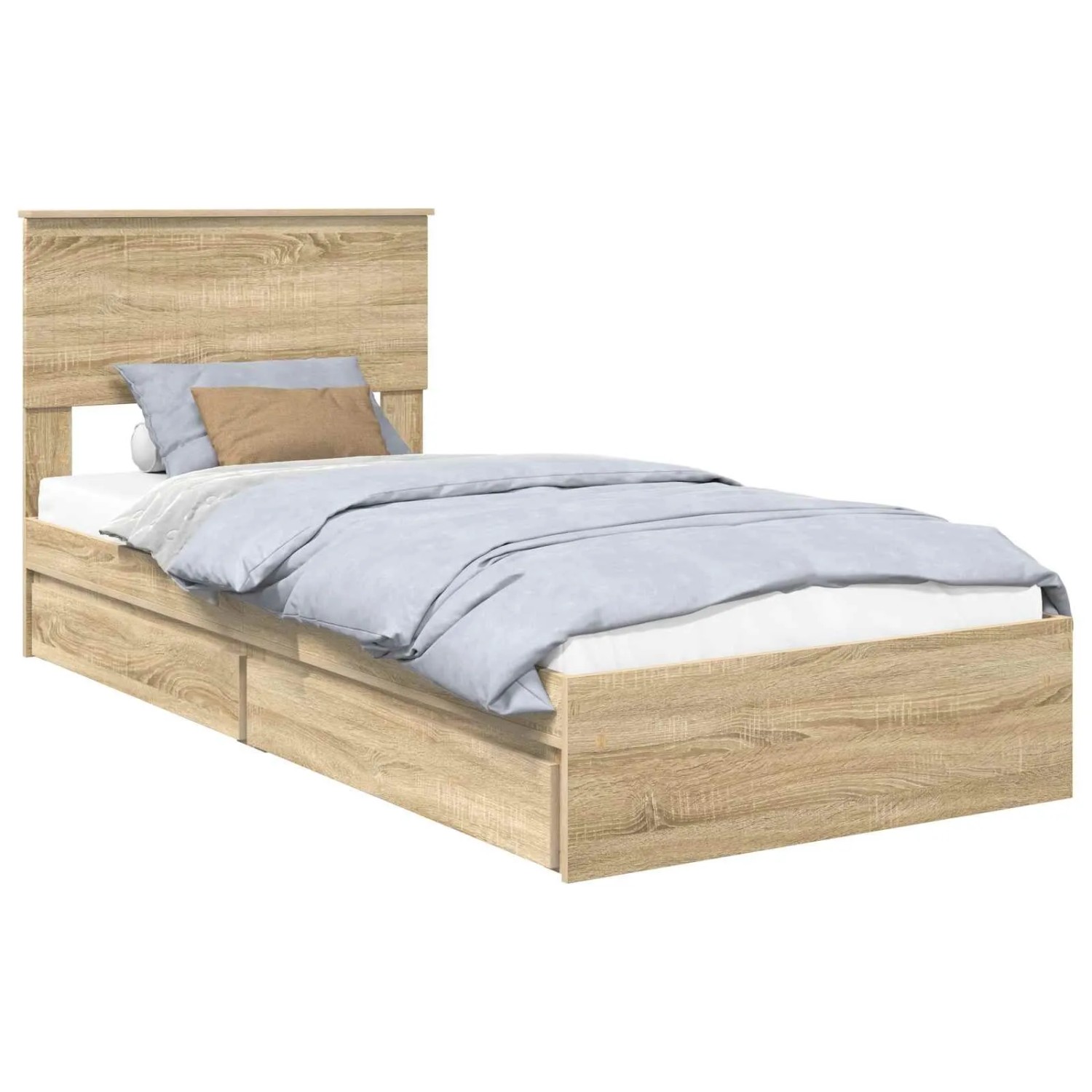 vidaXL Stauraumbett Sonoma-Eiche 90 x 200 cm Holzwerkstoff 3410835 günstig online kaufen