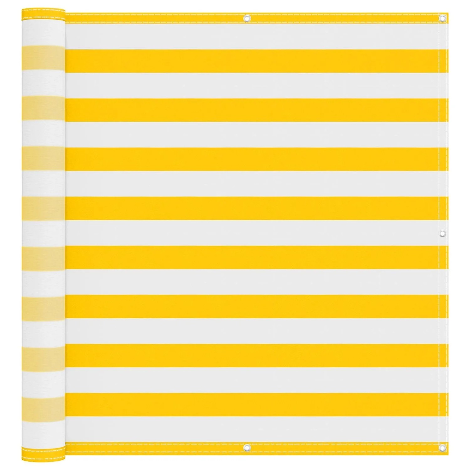 vidaXL Balkonsichtschutz Gelb und Weiß 110 x 1000 cm Oxford-Stoff 42030635