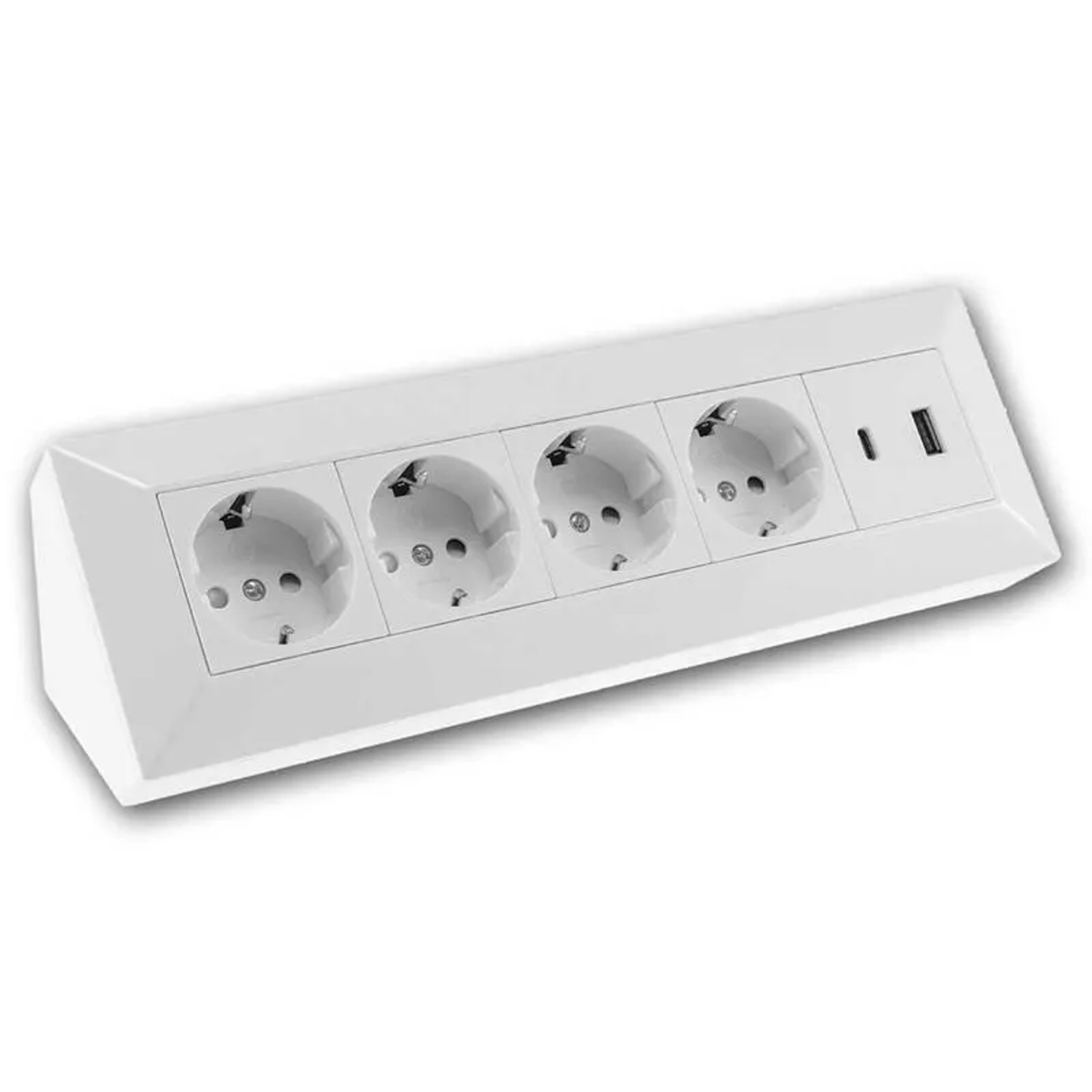 ChiliTec 4-Fach Steckdosenblock USB A&C Weiß 250V 16A