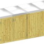 Mülltonnenbox System Binto aus Nadelholz, 4er Box mit Pflanzschalen.
