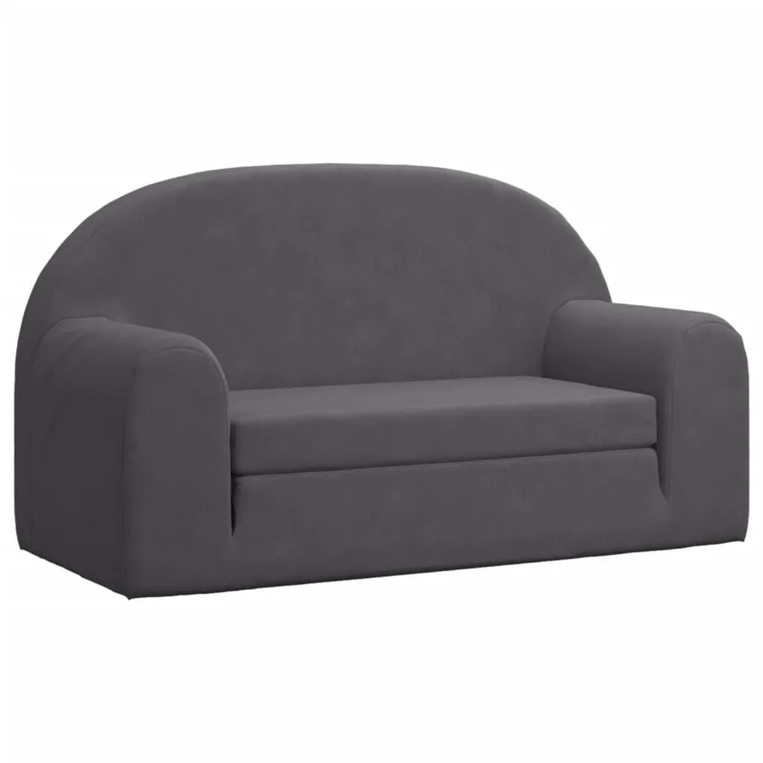 vidaXL Kinder-Schlafsofa 2-Sitzer Anthrazit Weicher Plüsch 357024
