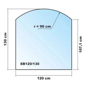 ECOfoxx Funkenschutzplatte Glasbodenplatte Segmentbogen 120x130cm