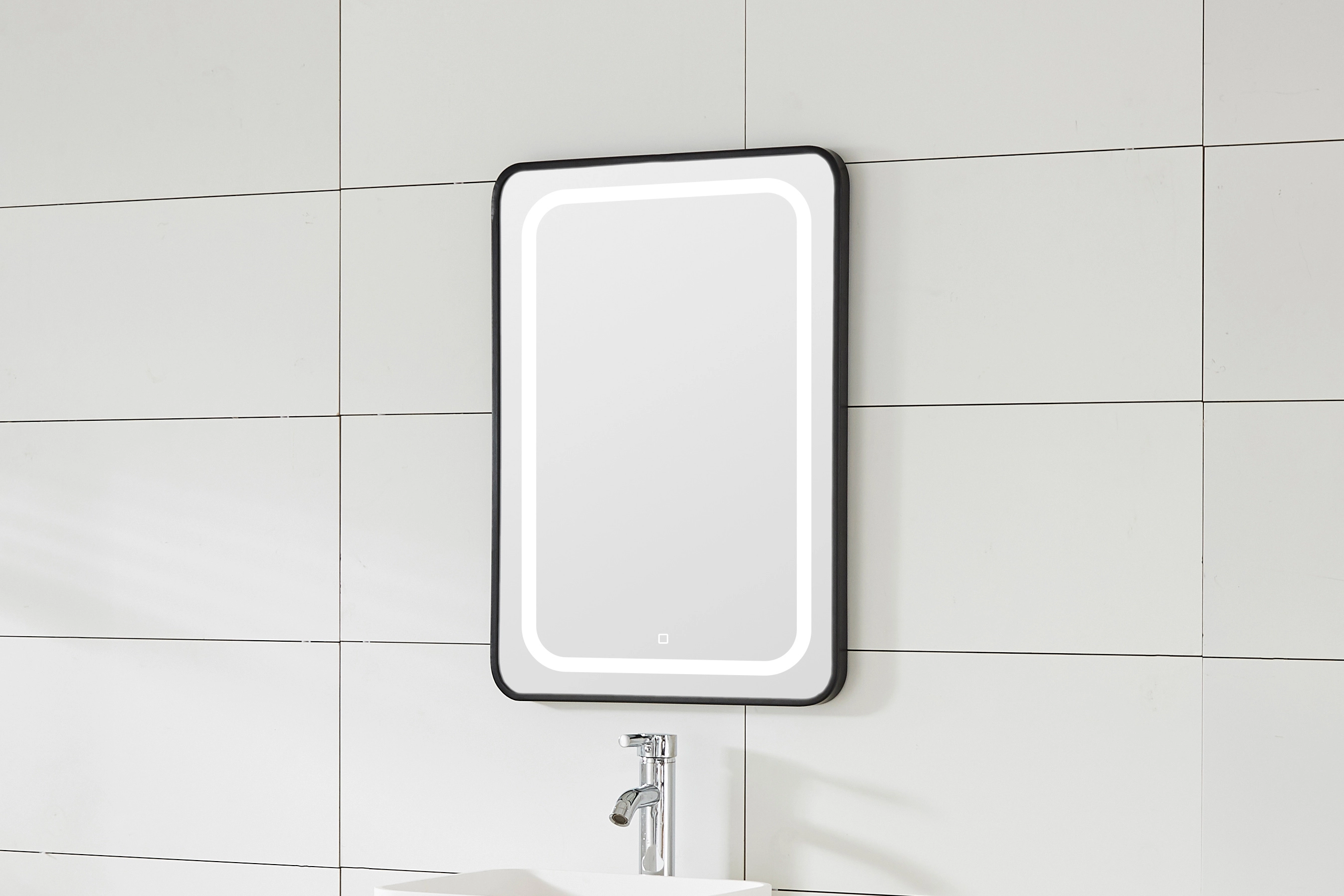 Sanotechnik Spiegel 60 cm Soho mit LED-Beleuchtung Schwarz kaufen bei OBI