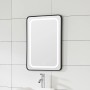 Sanotechnik Spiegel Soho, 60 cm, mit LED-Beleuchtung und schwarzem Rahmen.