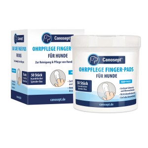 Canosept Ohrpflege Finger-Pads für Hunde, 50 Stück zur Reinigung und Pflege der Hundeohren.