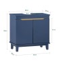 SoBuy Waschbeckenunterschrank BZR113-B, blau, 60 cm breit, mit 2 Türen. Badmöbel zur Aufbewahrung.