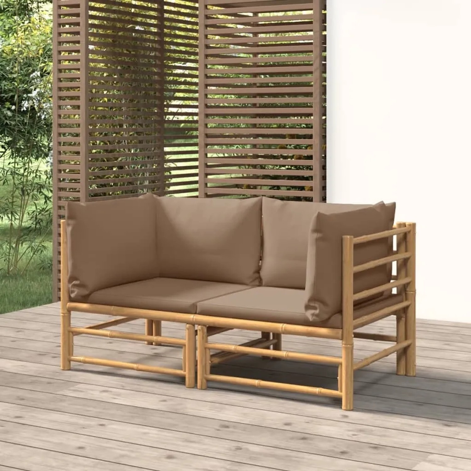 vidaXL Garten Lounge Set 3155118 Bambus mit Kissen 2-teilig kaufen bei OBI