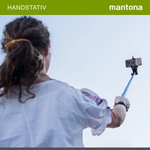 Mantona Handstativ Selfy Blau Für Gopro U.a. Halterung Handy Smartphone Halter