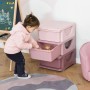 Rosa HOMCOM Schubladenschrank mit 3 Schubladen im Kinderzimmer mit Kind.