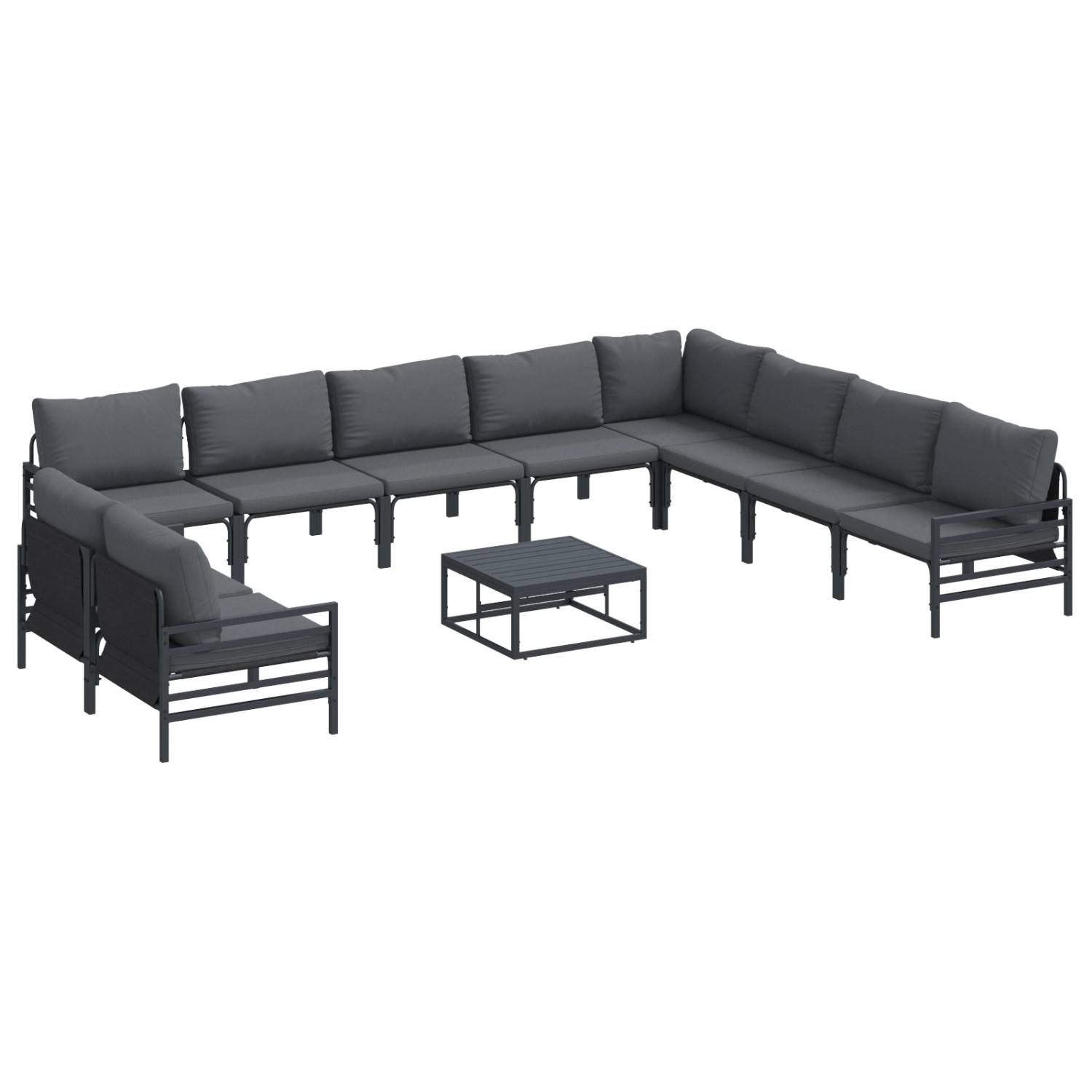 vidaXL Garten-Sofa-Set 11-Tlg Anthrazit Stahl 3379005 günstig online kaufen