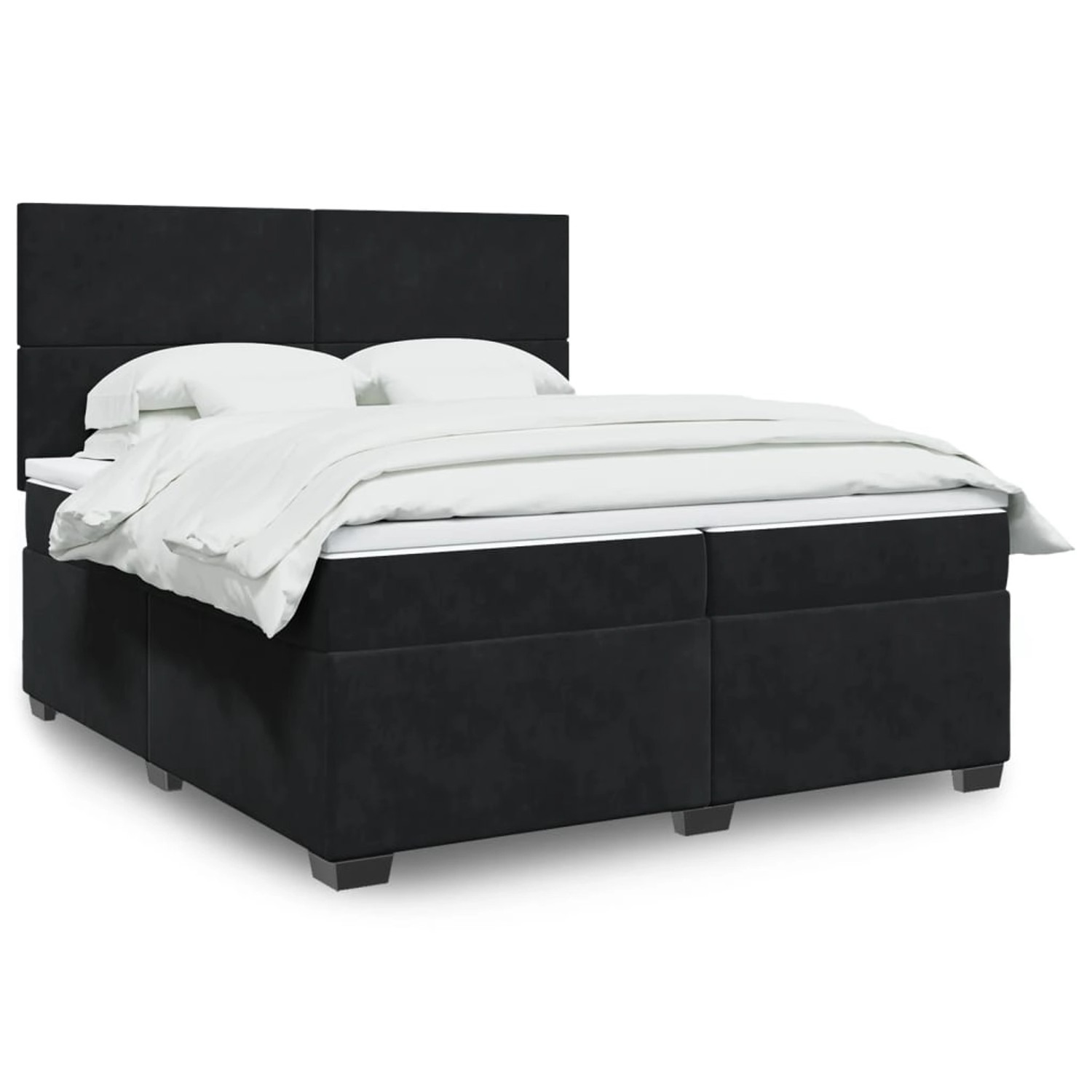 vidaXL Boxspringbett mit Matratze Schwarz 200x200 cm Samt 3293298 günstig online kaufen
