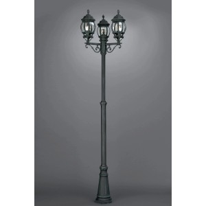 Schwarzer 3-flammiger Kandelaber Istria aus Aluguss für den Außenbereich.