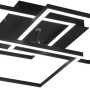 Moderne, dimmbare LED-Deckenleuchte Mobile in Schwarz matt mit geometrischen Formen.