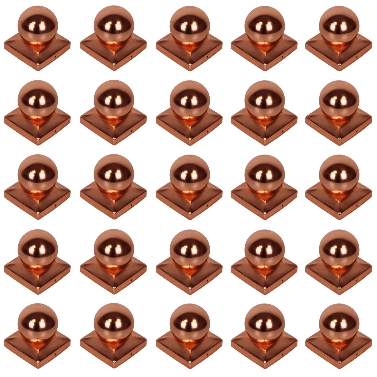 Holmwerk 25x Pfostenkappe Kupfer 71mm Kugel Abdeckkappe Für Pfosten 7x7cm