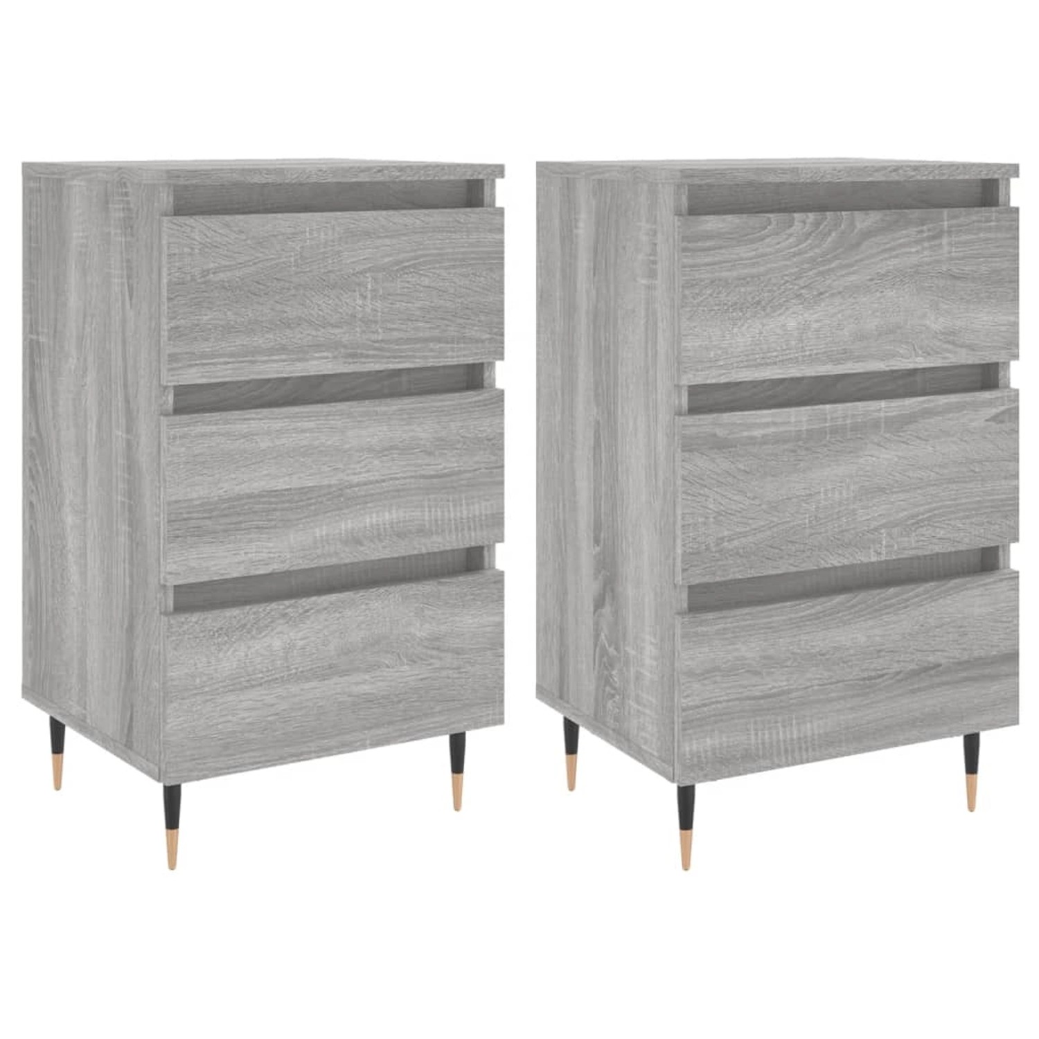 vidaXL Nachttische 2 Stk Grau Sonoma 40x35x69 cm Holzwerkstoff Modell 3 günstig online kaufen