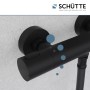 Schütte Thermostat Duscharmatur Los Angeles, schwarz matt, Nahaufnahme.