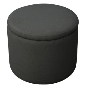 Svita Amber Hocker: Runde Aufbewahrungsbox mit Deckel, Stoff Anthrazit.