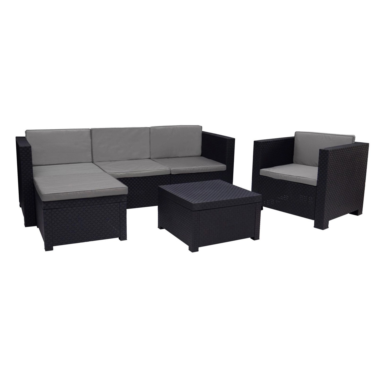 Shaf Manhattan 4 Teilig Loungeset Rattanoptik Wetterfest Garten Outdoor Balkonset