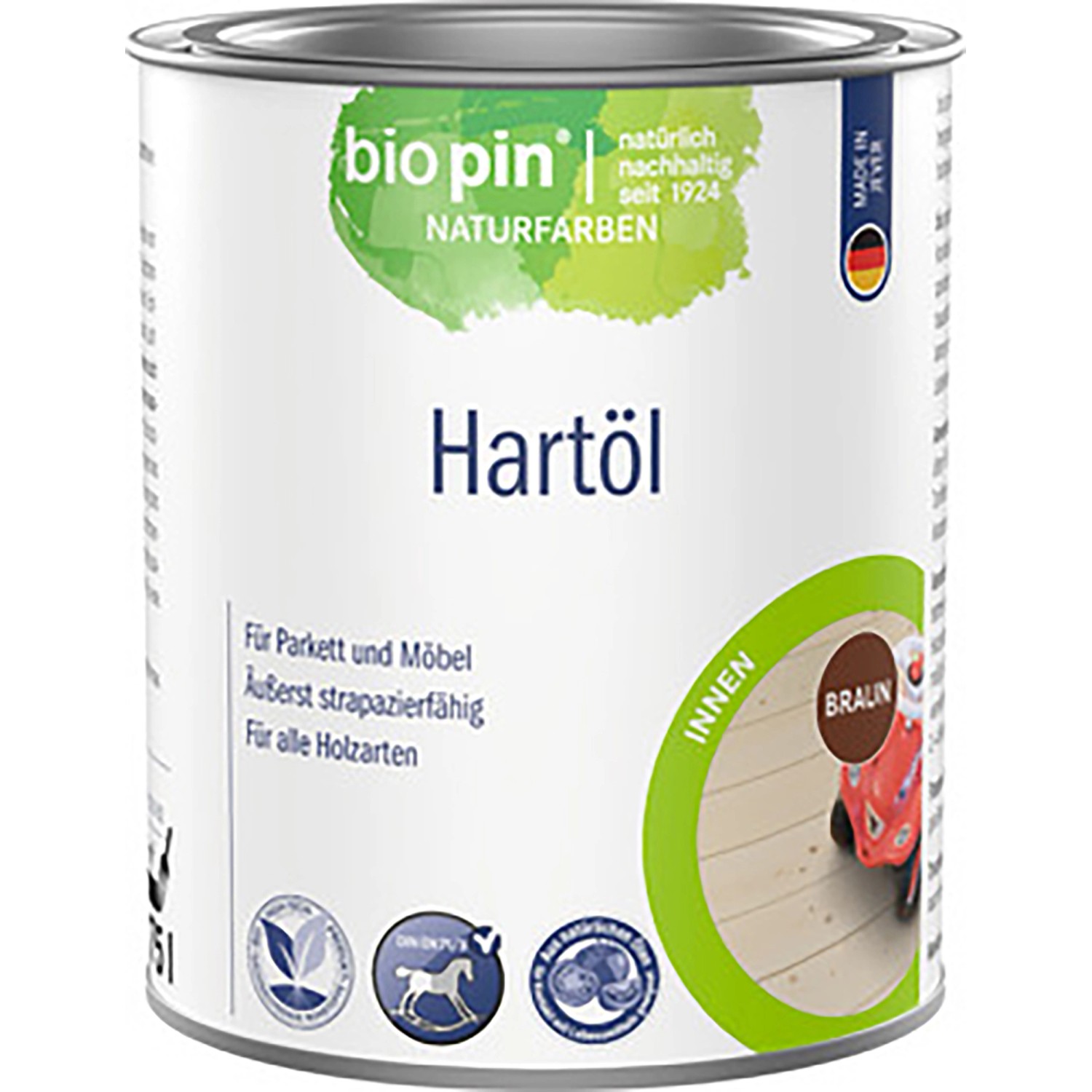 Biopin Hartöl Braun seidenglänzend 750 ml