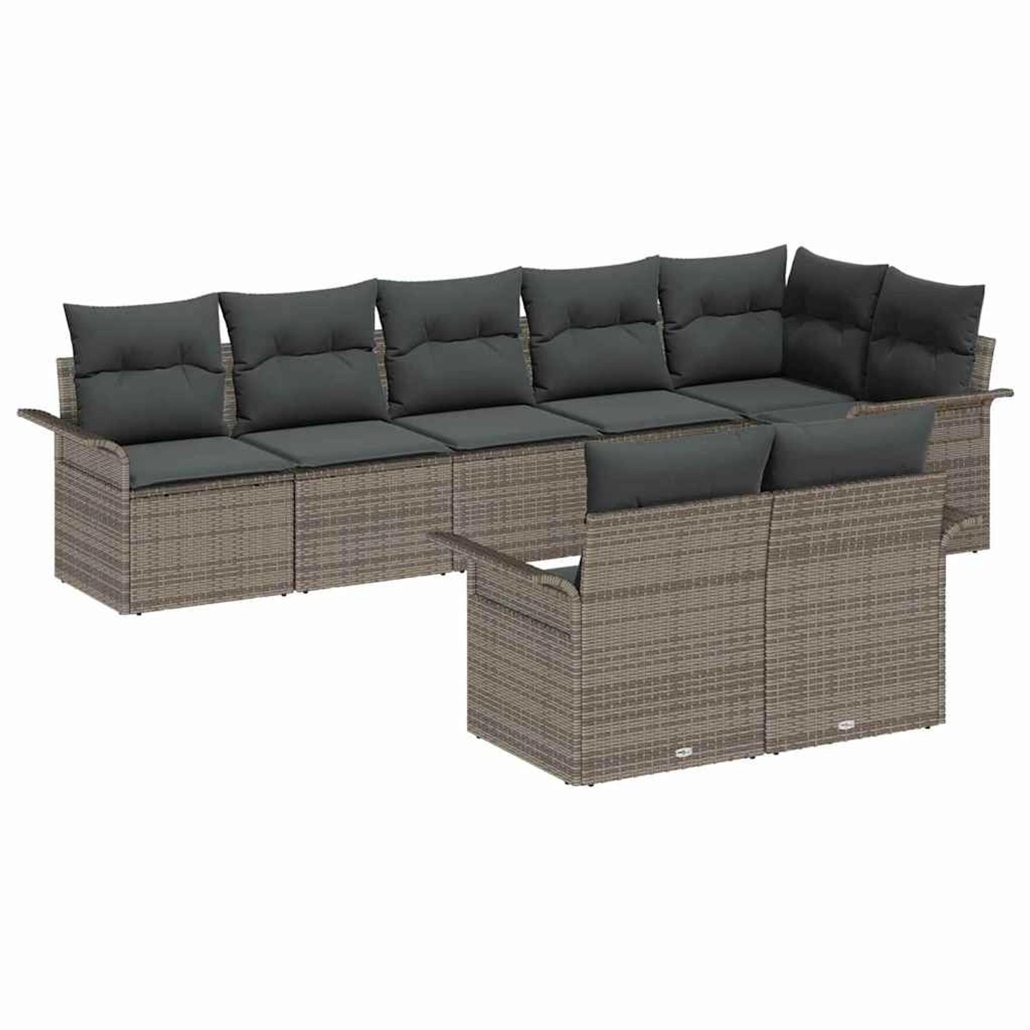 vidaXL 8-Teiliges Garten-Sofa-Set mit Kissen in Grau aus Poly Rattan 335407 günstig online kaufen