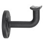 Schwarzer SOTECH Handlaufhalter ROBUST aus Gusseisen für Treppen und Geländer.