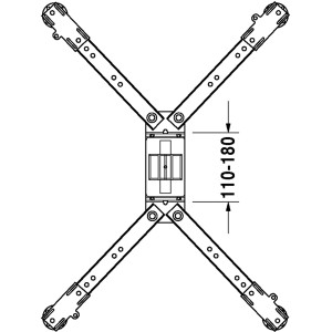 Duravit Duschwannenfuß, höhenverstellbar von 10-18,5 cm, für Acryl-Duschwannen bis 1000 mm.