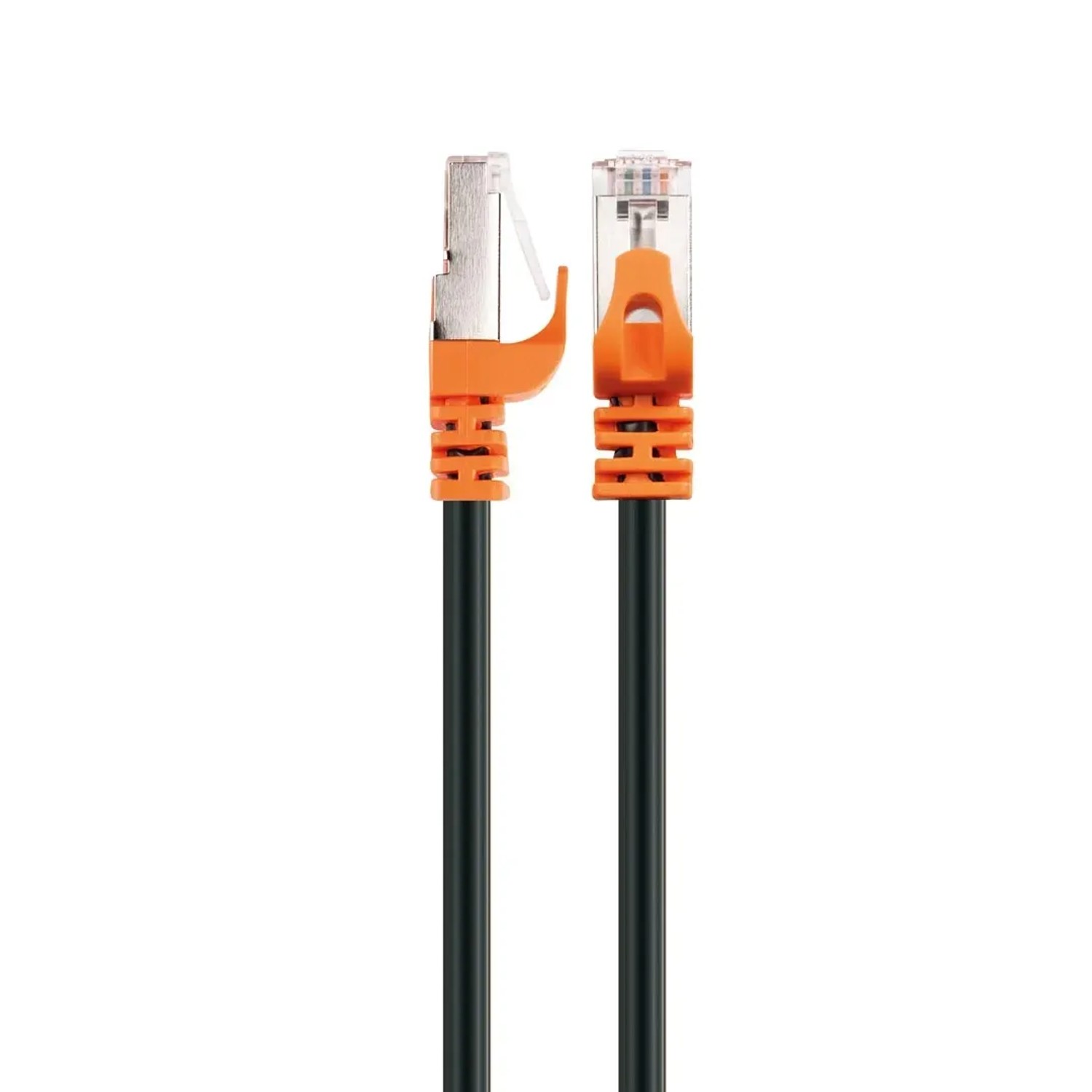 Schwaiger CAT7 Netzwerkkabel, 10m, orange/schwarz, mit Metallstecker für Computer & Multimedia.