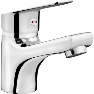 Einhebel-Waschtischarmatur Chieti, verchromt, mit leicht geneigtem Auslauf für Waschbecken.