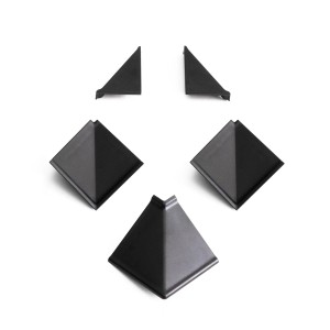 Kaindl Zubehörset, 5-teilig, schwarz, für Wandanschlussleisten von Arbeitsplatten.