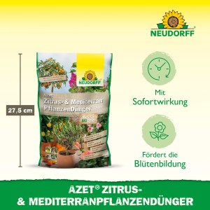 Neudorff Azet Zitrus- und Mediterran Pflanzen-Dünger 750g Packung für gesundes Wachstum.